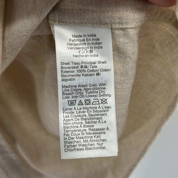 J. Crew Men's Brushed twill shirt - Cream Heather - Medium - NWT - Picture 5 of 7